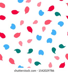 Circle Polka Dot Vector Seamless Pattern. Round Chaotic Peas Graphic Background. Dot Confetti Seamless Texture.