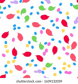 Circle Polka Dot Vector Seamless Pattern. Round Chaotic Peas Graphic Background. Dot Confetti Seamless Texture.