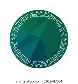 Circle polygonal frame with hand drawn border isolated on white background. Design element for text frames, greeting cards and stickers. Valentines illustration.