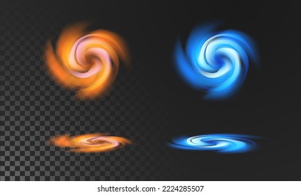 Circle portal with a light effect on a transparent background. A spiral burst of energy or a protective shield. Isometric vector illustration of a powerful whirlpool as a symbol of infinity