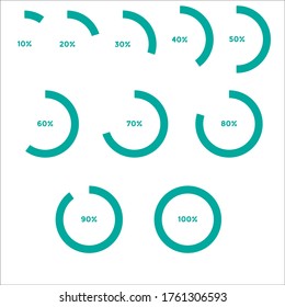 Plantilla de estilo de porcentaje circular con color turquesa. 