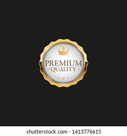 Circle Premium Quality Badge Label Luxury Gold Design Element Template for packaging