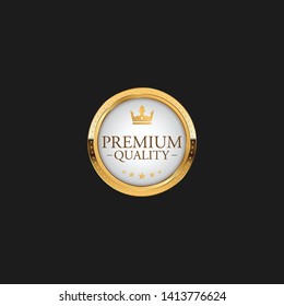 Circle Premium Quality Badge Label Luxury Gold Design Element Template for packaging