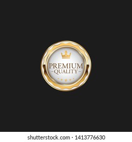 Circle Premium Quality Badge Label Luxury Gold Design Element Template for packaging
