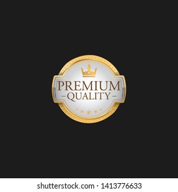 Circle Premium Quality Badge Label Luxury Gold Design Element Template for packaging