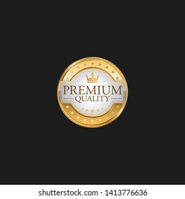 Circle Premium Quality Badge Label Luxury Gold Design Element Template for packaging