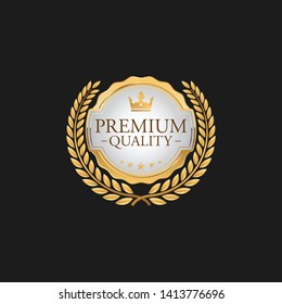 Circle Premium Quality Badge Label Luxury Gold Design Element Template for packaging