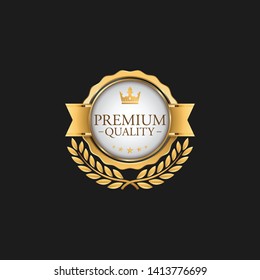 Circle Premium Quality Badge Label Luxury Gold Design Element Template for packaging