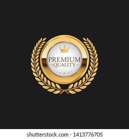 Circle Premium Quality Badge Label Luxury Gold Design Element Template for packaging