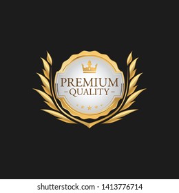 Circle Premium Quality Badge Label Luxury Gold Design Element Template for packaging