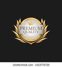 Circle Premium Quality Badge Label Luxury Gold Design Element Template for packaging