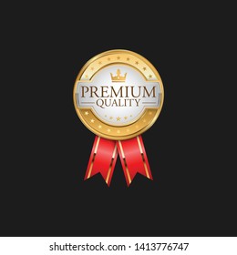 Circle Premium Quality Badge Label Luxury Gold Design Element Template for packaging