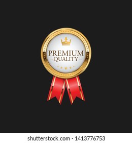 Circle Premium Quality Badge Label Luxury Gold Design Element Template for packaging