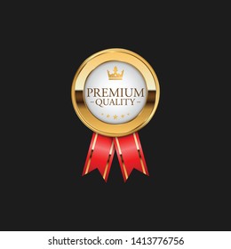 Circle Premium Quality Badge Label Luxury Gold Design Element Template for packaging