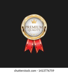 Circle Premium Quality Badge Label Luxury Gold Design Element Template for packaging