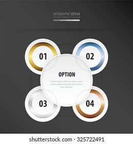 circle presentation template design    gold, bronze, silver, blue color