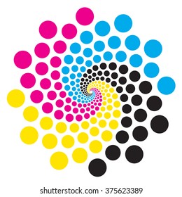 Circle with print colors.
Abstract circle with print colors. Concept for presenting color printing. Vector available. 
