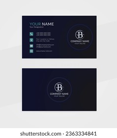 Plantilla de tarjeta de negocios profesional Circle, diseño moderno y lujoso de tarjeta de empresa