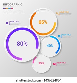 Circle progress bar infographics elements design. diagram with 1 bar process step, part, or option. vector illustration template for business. 