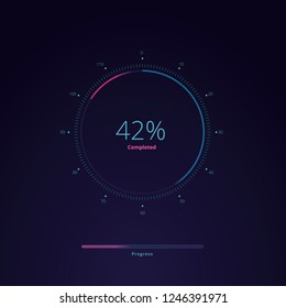 Circle Progress Infographics Vector Illustration 