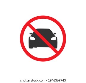 Circle Prohibited Car ban Sign. No Parking Sign. Vector illustration