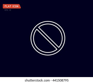 Circle Prohibited No car or no parking traffic sign, prohibit red circle vector illustration