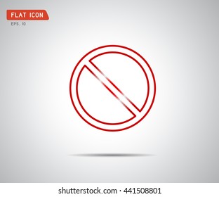 Circle Prohibited No car or no parking traffic sign, prohibit red circle vector illustration