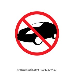 Circle Prohibited Sign No Car No Stock Vector (Royalty Free) 1947579427 ...