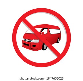 Círculo Prohibido Cartel Por Ningún Coche. Sin Signo de aparcamiento. Ilustración del vector