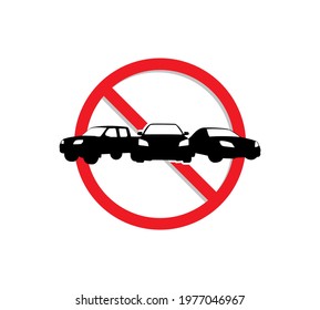 Circle Prohibited Sign For No Car. No Parking Sign. Vector illustration