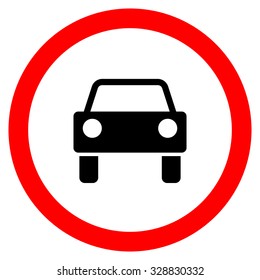 Circle Prohibited Sign For No Car or No Parking Sign