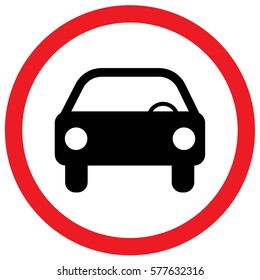 Circle Prohibited Sign For No Car