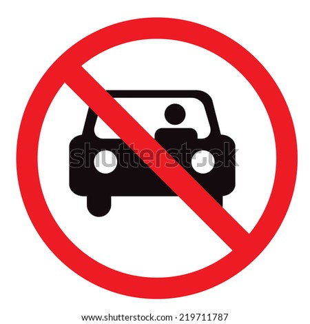 Circle Prohibited Sign For No Car or No Parking Sign