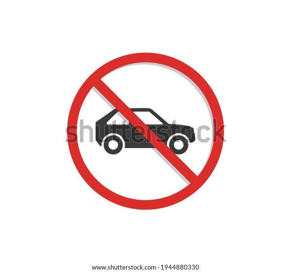 Circle Prohibited Sign For No Car. No\
Parking Sign. Vector\
illustration