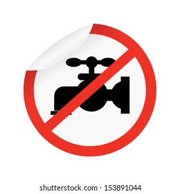 Circle Prohibited Sign For Toxins In Drinking Water or No Drinking Sign Isolate on White Background. Vector