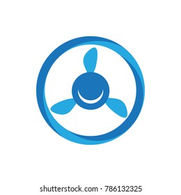 Circle Propeller. Drone copter vector logo icon illustration 