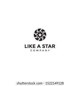 circle propeller logo with letter l and star design concept