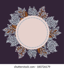 circle of purple branches background