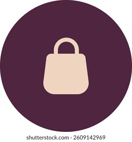 Circle Purple Cream Shop Bag Icon for Sale Business Promotion
