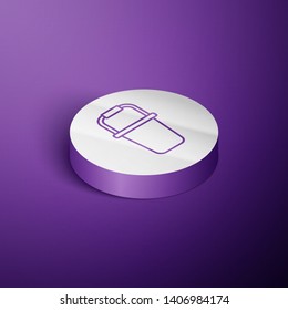 Circle purple isometric illustration Bucket icon vector isolated sign symbol