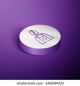 Circle purple isometric illustration Coffee barista icon. Coffee time