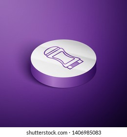 Circle purple isometric illustration Deodorant vector icon. Cosmetic concept