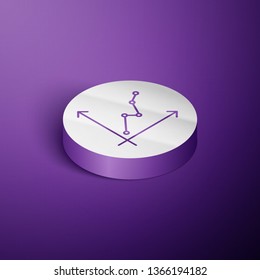 Circle purple isometric illustration Graph icon, business infographics, vector illustration