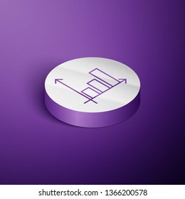 Circle purple isometric illustration Graph icon, business infographics, vector illustration