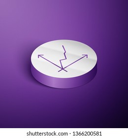 Circle purple isometric illustration Graph icon, business infographics, vector illustration