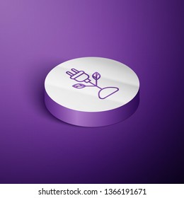 Circle purple isometric illustration Line Clean Energy Concept Icon
