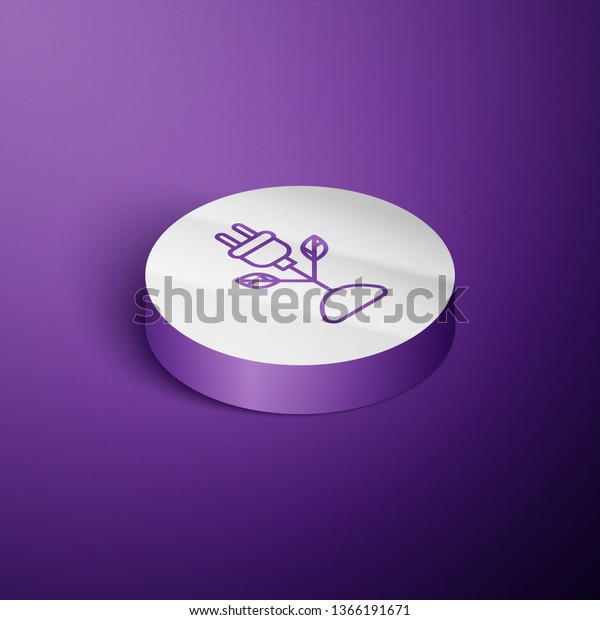 Circle purple isometric illustration Line Clean\
Energy Concept Icon
