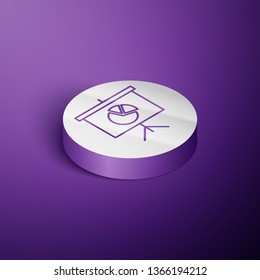 Circle purple isometric illustration Marker board for office. Business concept