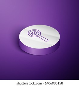 Circle purple isometric illustration Parcel or order tracking illustration, parcel search