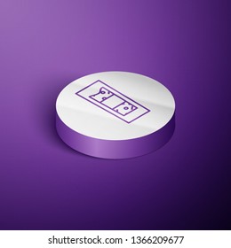 Circle purple isometric illustration Shot glass icon. Alcohol concept
